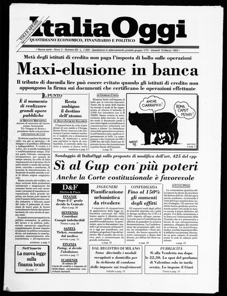 Italia oggi : quotidiano di economia finanza e politica